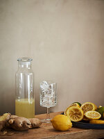 Switchel, lime and ginger drink