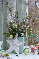 Bouquet of branches decorated for Christmas