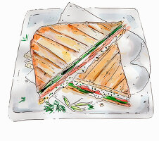 Salmon sandwich (illustration)