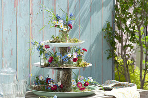 Spring Arrangement On A Self - Made Cake Stand