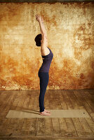 Strong posture in flow (yoga position)