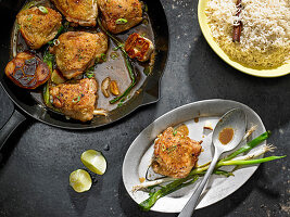 Garlicky Chicken Thighs With Scallion and Lime