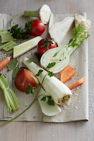 Ingredients for vegetable stock