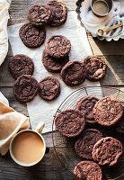 Chocolate biscuits and coffee