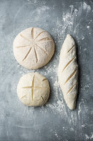 Bread scored with a knife