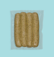 A packet of veggie sausages