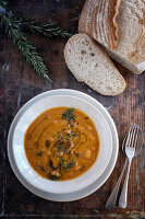 White Bowl of Shellfish and Chickpea Stew