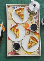 Apple pie baked in a pan