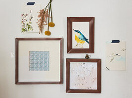 DIY picture frames made from edging strips