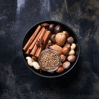 Various spices and nuts