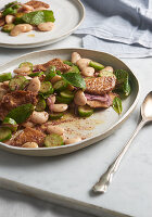 Butterbean and mint salad with crudites