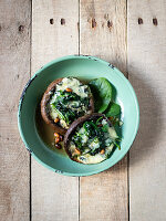 Portobello with Blue cheese and spinach