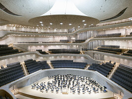 Großer Saal in der Elbphilharmonie, Hamburg, Deutschland