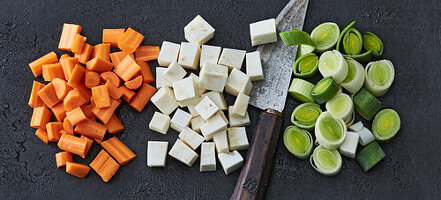 Sliced and diced vegetables