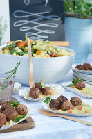 Meatballs with curry coconut sauce