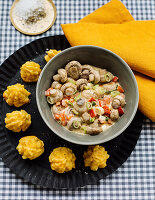 Paprika-Pilz-Ragout mit Herzoginkartoffeln