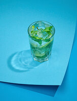 Mojito cocktail with lime and mint