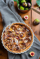 Italian style fig and frangipane tart