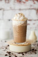 Iced coffee with whipped cream