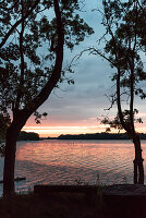 Sunset over Karwe, Ruppiner See, Brandenburg, Germany