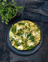 Vegetable omelette with ricotta and parsely