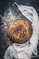 Round loaf of sourdough bread