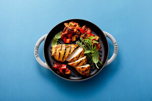 Ratatouille with grilled chicken breast