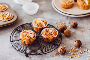 Apple muffins with walnuts