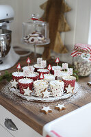 Apple muffins in decorative paper cases