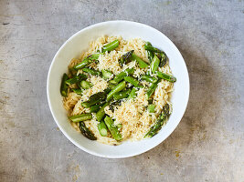 Asparagus risotto with scamorza
