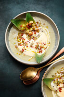 Cream of artichoke soup with Gruyère cream