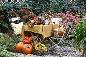 Herbstliches Arrangement im Garten