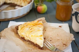 A slice of apple-rose tart