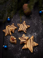 Butter biscuits with chocolate glaze