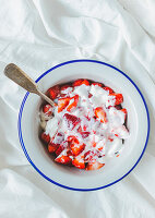 Strawberries with yogurt