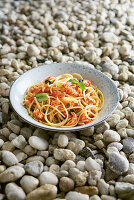 Linguine with crabmeat and tomato sauce