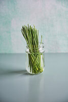 Chives in water glass