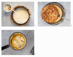 Bienenstich (caramelised almond cake) being made