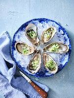 Oysters with cucumber salsa