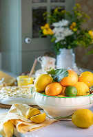 Fresh citrus fruit in a bowl