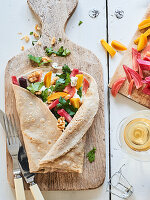 Galette with beetroot, golden beets and blue cheese