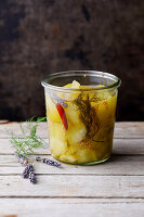 Lavender-honey pickled cucumbers