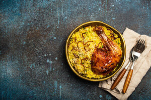 Biryani chicken with basmati rice (India)