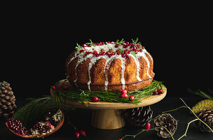 Christmas Bundt Cake with Pomegranate Seeds