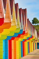 Beach Huts on North Bay beach, Scarborough, Yorkshire, England, United Kingdom, Europe