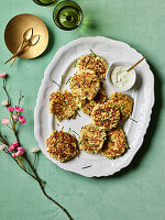 Cauliflower, chilli and parmesan fritters