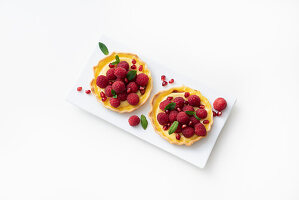 Sablée with raspberries