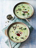 White pumpkin soup with rose hips