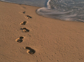 Fußabdrücke im Sand, Virgin Gorda