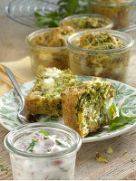 Kale and feta cake